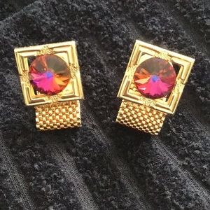 #Watermelon topaz cuff links